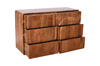 Bieliźniarka ED-03-MWL z litego drewna mango w kolorze orzech włoski, 6 szuflad, geometryczne fronty, 120×40×85 