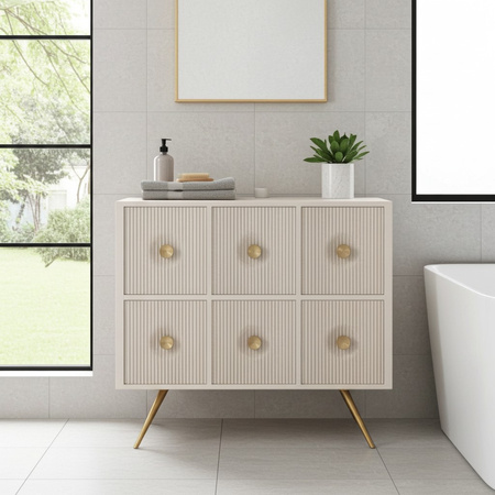 Komoda bielona z drewna mango do łazienki .7522