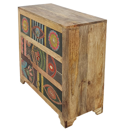 Komoda z trzema szufladami w kolorowe wzory