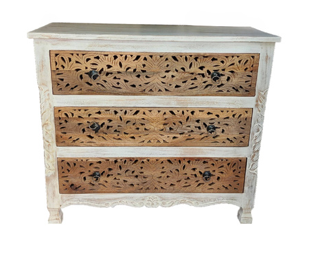 Komoda rzeźbiona z szufladami  WCDS-3-93-MN z drewna mango