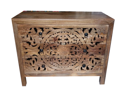 Komoda z drewna mango z szufladami do łazienki WCDS-3-100-MN