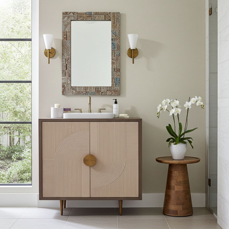 Komoda bielona z drewna mango .7507