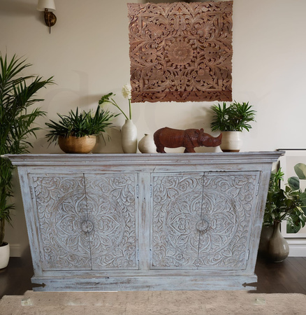 Komoda z drewna mango bielona WCDS-4-140-MN