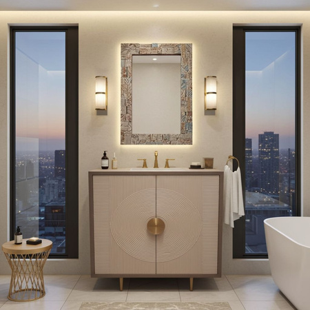 Komoda bielona z drewna mango .7507