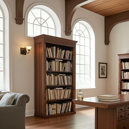 Kolonialny regał z litego drewna mango – elegancki mebel do salonu i gabinetu