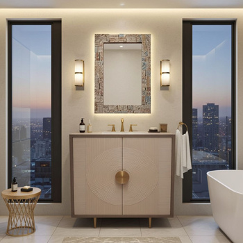 Komoda bielona z drewna mango .7507