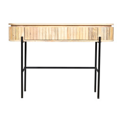 Konsola, małe biurko z naturalnego, reliefowanego drewna mango HS-01-MN