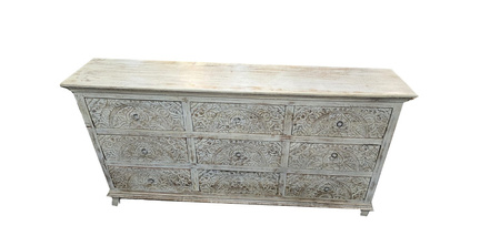 Komoda z drewna mango bielona WCDS-4-140-MN