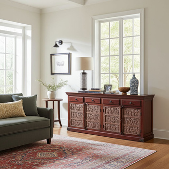 Komoda rzeźbiona  z drewna mango