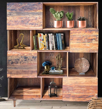 Biblioteka indyjska z drewna mango MM-004-020