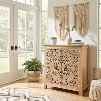 Komoda rzeźbiona orient  WCDS-2-90-MN z drewna mango