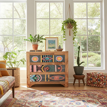 Komoda z trzema szufladami w kolorowe wzory