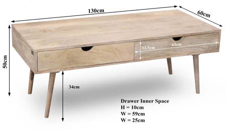 Skandynawskie biurko z drewna mango OSLO-ST02-MN